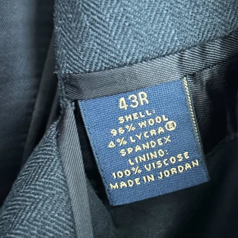 Brooks Brothers 346 Gray Herringbone Wool Stretch Blazer 43R Sport Coat Jacket - Picture 6 of 7